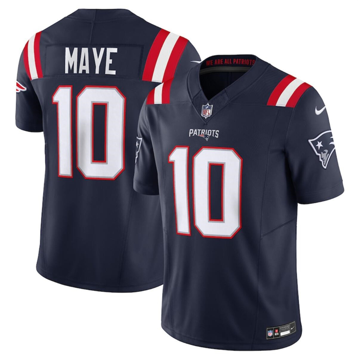 Youth New England Patriots #10 Drake Maye Navy 2024 Draft F.U.S.E Vapor Limited Football Stitched Jersey